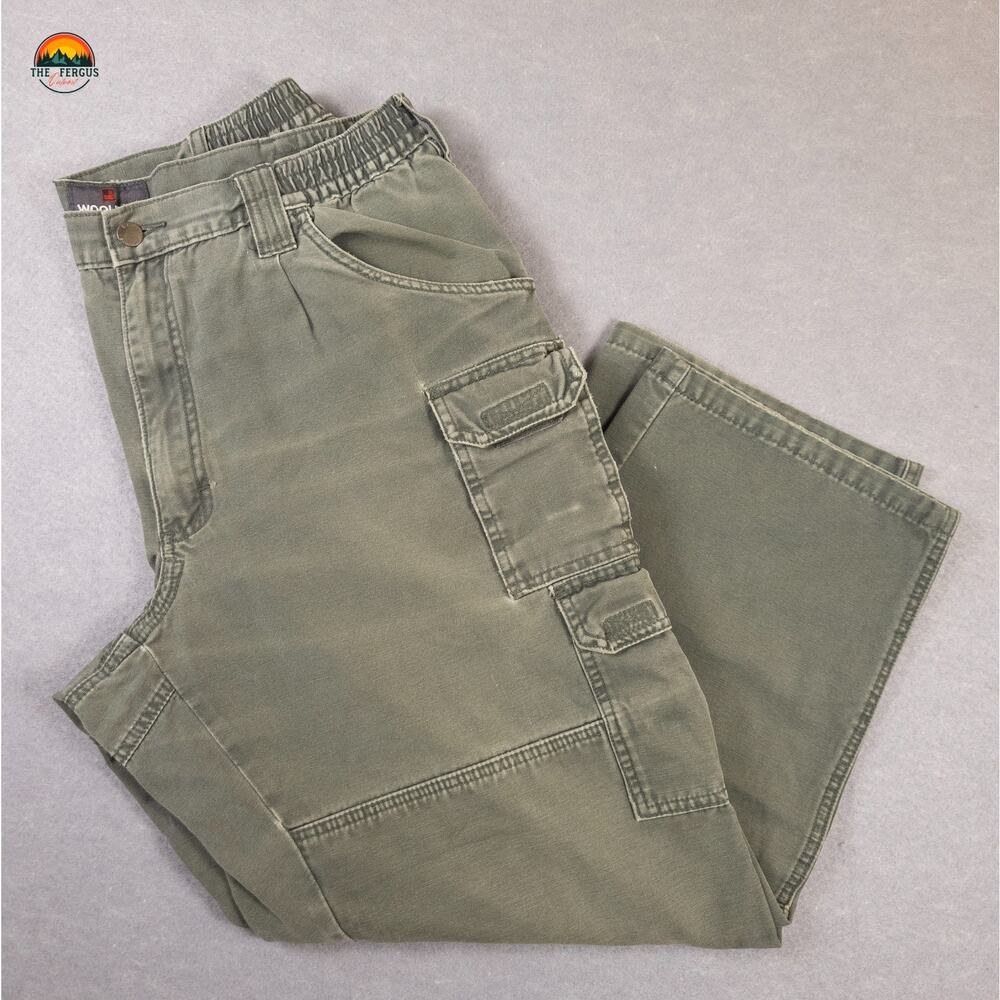 Woolrich Elite Series Tactical Cargo Pants Green Workwear Men's Size 38X28
